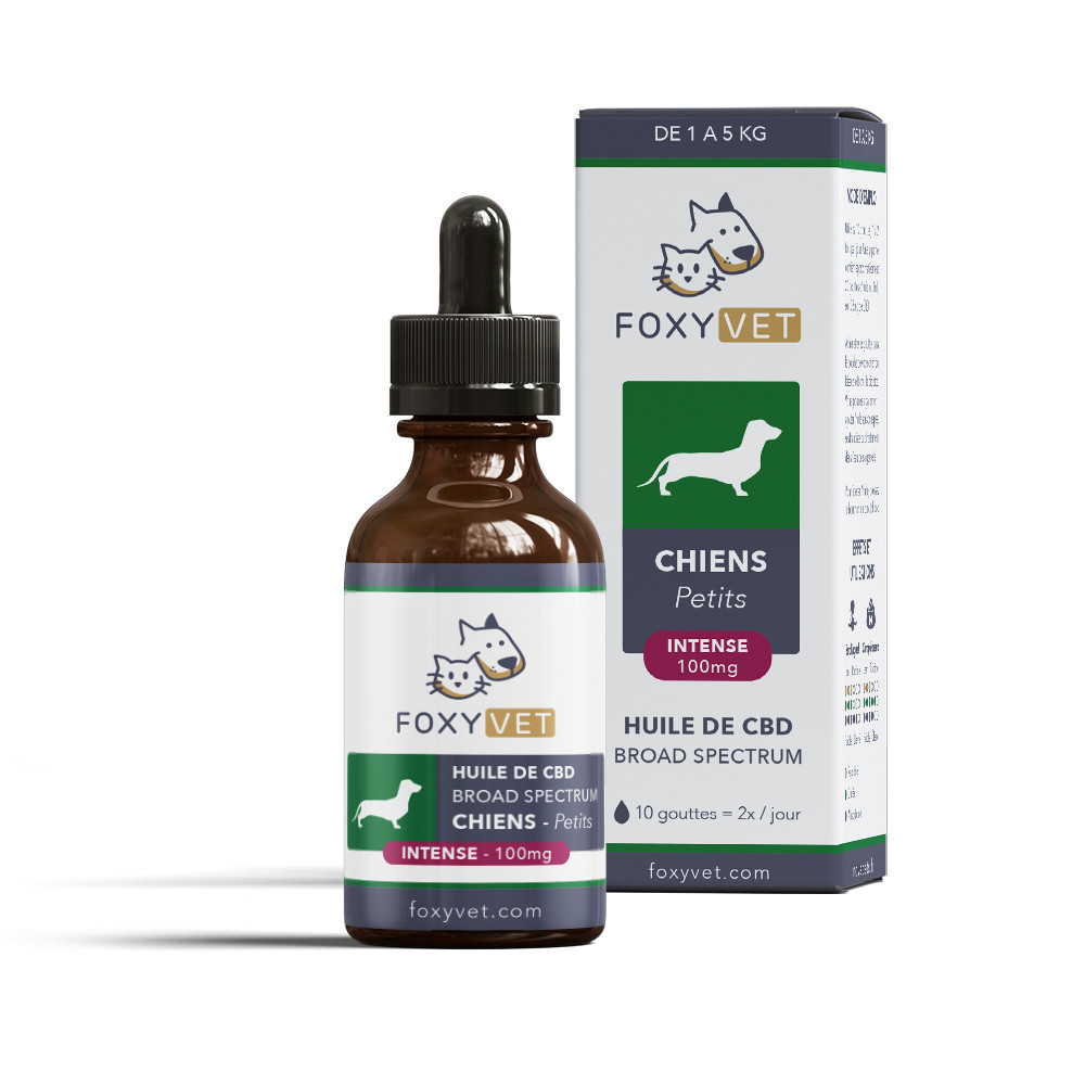 Huile de CBD pour petit chien de la marque Foxyvet