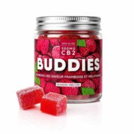 Bonbon CB2 Framboise Sommeil Buddies, sans THC ni CBD | Weedy.fr