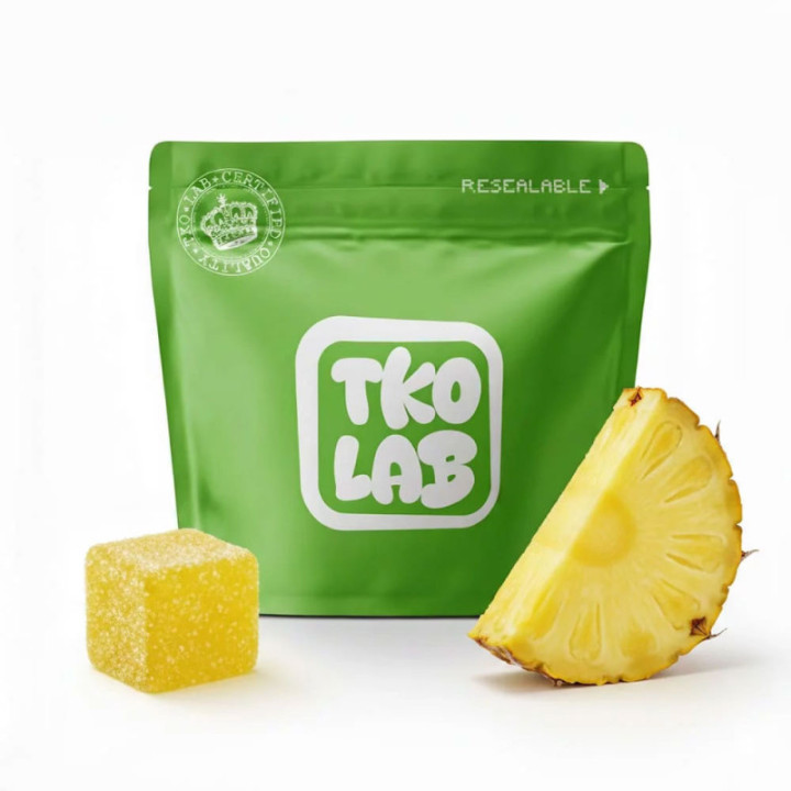 THC D9-Gummibärchen 10 mg Pineapple TKO Lab – Legal mit Ananasgeschmack | Weedy.fr