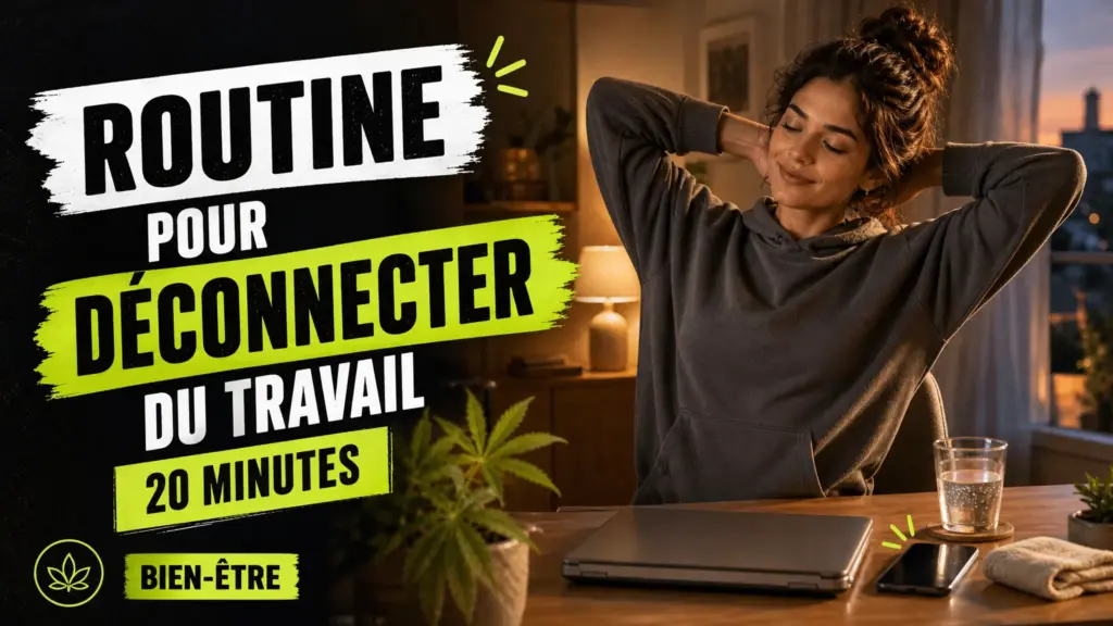 A person dressed in comfortable clothes sits down at home in front of a closed computer and a phone turned face down to mark the end of their workday.