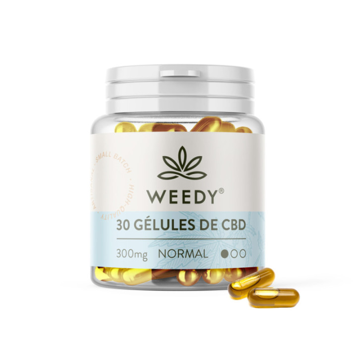 Cápsula de CBD de la marca Weedy