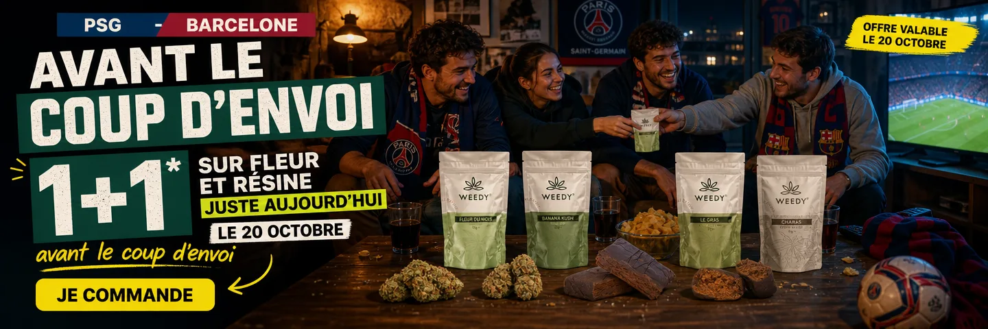 Ligue des champions de Foot : PSG - Barcelone Ligue des champions de Foot : PSG - Barcelone — 1+1 sur fleur et résine juste aujourd'hui