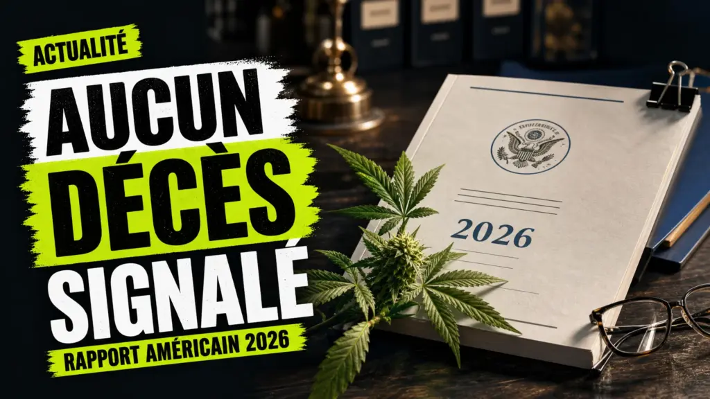 Un rapporto istituzionale statunitense del 2026 è appoggiato su una scrivania accanto a un campione di canapa accuratamente esposto.