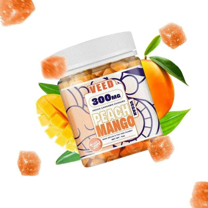 Delta-9 THC-gummies - Mango-perzik 300 mg - Veed