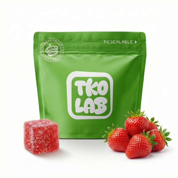 THC D9-gummies 30 mg Strawberry TKO Lab – Zakje met 5 stuks | Weedy.fr