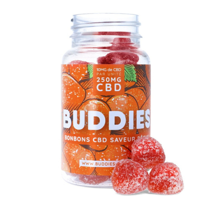 Doces com CBD com sabor a pêssego - Uma delícia para o seu paladar - Weedy.fr