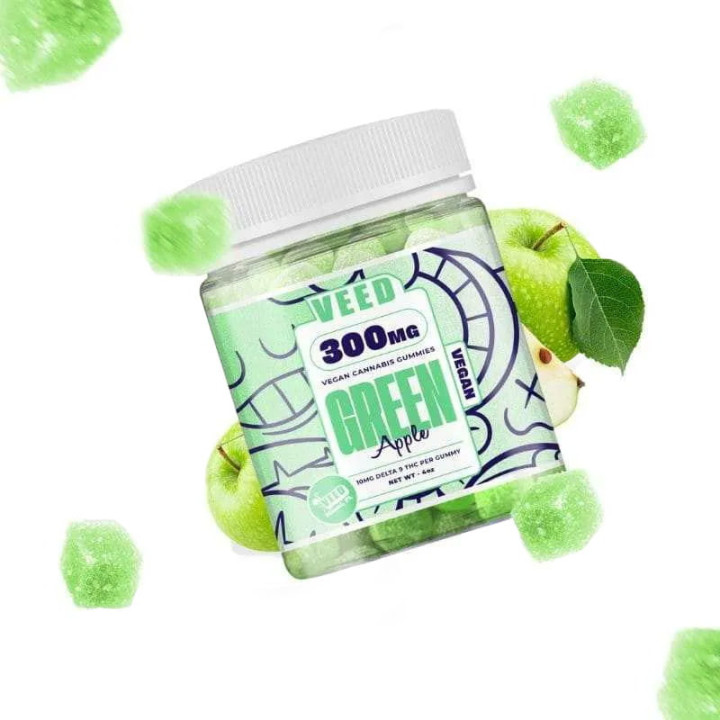 Gomas com Delta-9 THC - Maçã verde 300 mg - Veed