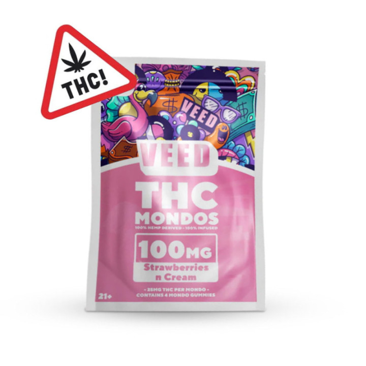 Mondo Cube Delta 9 THC - Morango 100 mg - Veed