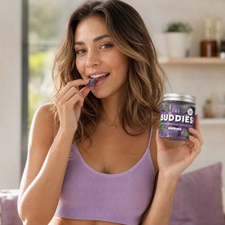 Docinho CB2 Frutas do Bosque Buddies, vegan, sem THC nem CBD | Weedy.fr